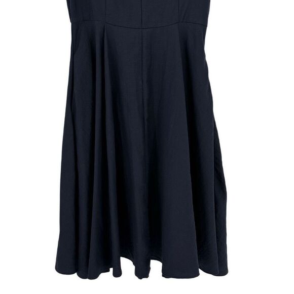 COS Lyocell Linen Sleeveless Fit & Flare Knee Length Dress Navy Blue Women 6 - Picture 3 of 8